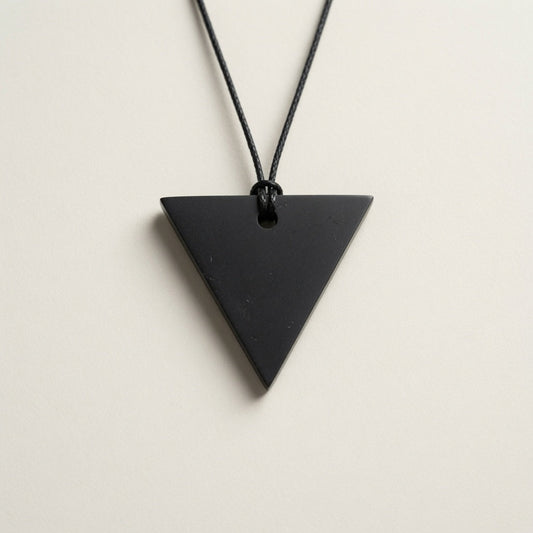 Shungite Pendant - Female Triangle - Large 45mm - GroundedKiwi.nzNecklace Necklace