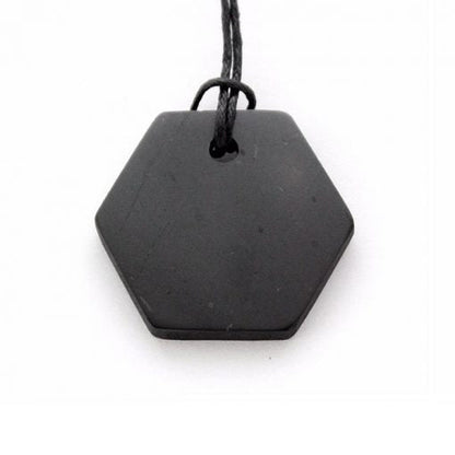 Shungite pendant "Hexagon" - Strength, Unity & Harmony - GroundedKiwi.nzNecklace Necklace5ganit radiationcrystal