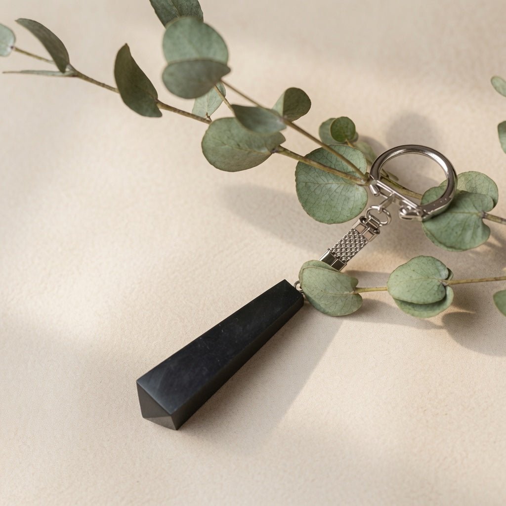 Shungite Pendulum Keyring - GroundedKiwi.nz caremfemf protection