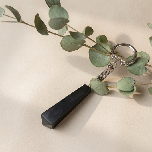 Shungite Pendulum Keyring - GroundedKiwi.nz caremfemf protection
