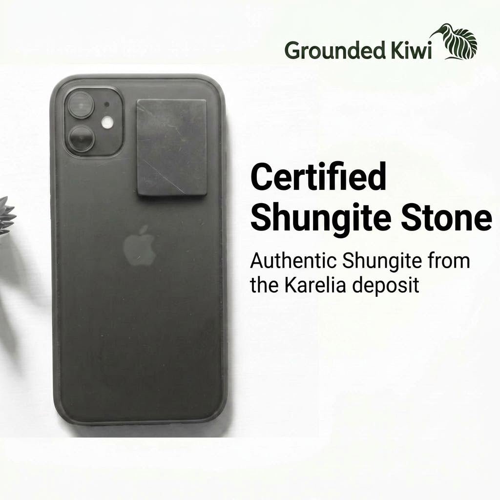 Shungite Phone Plate Sticker - 30mm by 40mm - GroundedKiwi.nzphone accessories phone accessories5ganit radiationcell