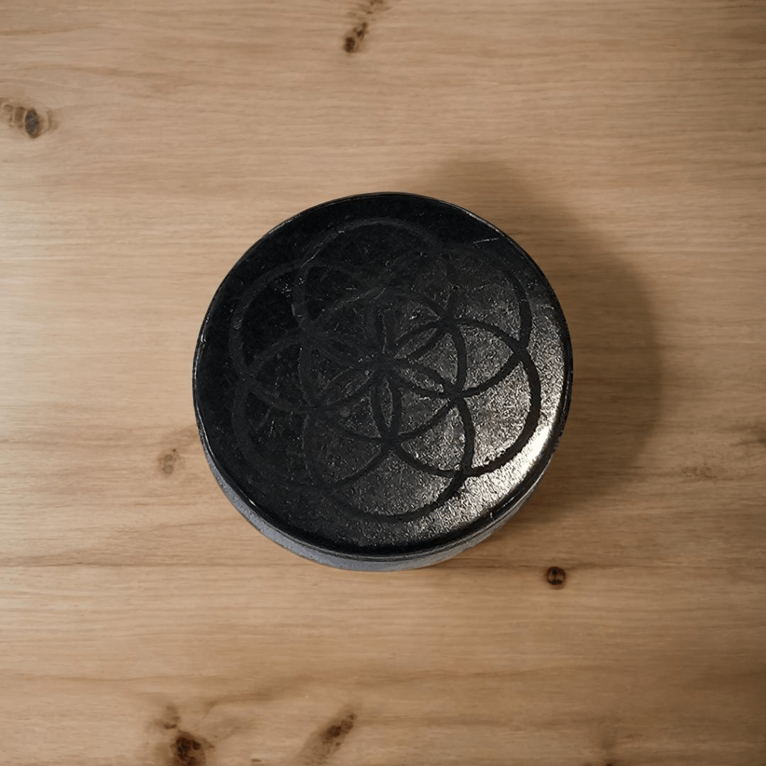 Shungite Phone Sticker / Device Sticker - Seme della Vita (Seed of Life) - 30mm - GroundedKiwi.nzphone accessories phone accessories5ganit radiationcell