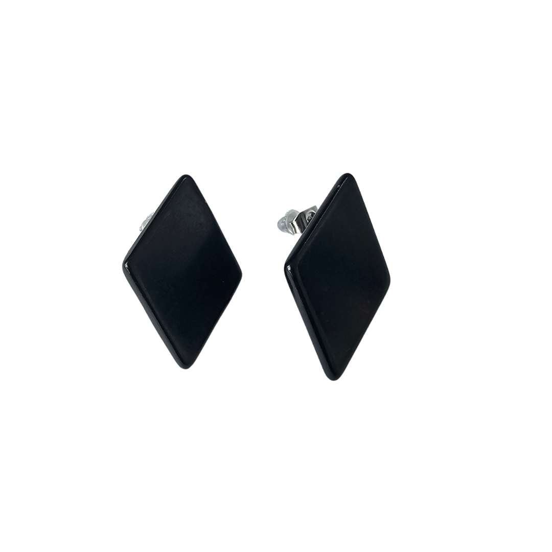 Shungite Rhombic Stud Earrings - GroundedKiwi.nzearrings earringsbiobiohackingCrytal