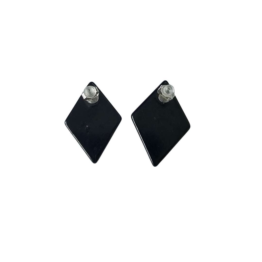 Shungite Rhombic Stud Earrings - GroundedKiwi.nzearrings earringsbiobiohackingCrytal