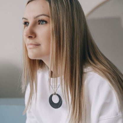 Shungite SECONDS - MOON Pendant - GroundedKiwi.nzNecklace Necklace5ganit radiationcrystal