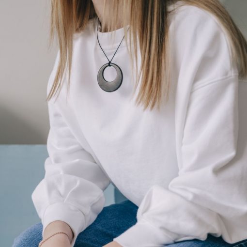 Shungite SECONDS - MOON Pendant - GroundedKiwi.nzNecklace Necklace5ganit radiationcrystal