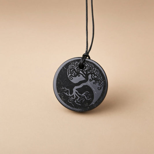 Shungite SECONDS 'Tree of Life' Pendant - Pyrite imperfections - GroundedKiwi.nzNecklace Necklace5ganit radiationcrystal