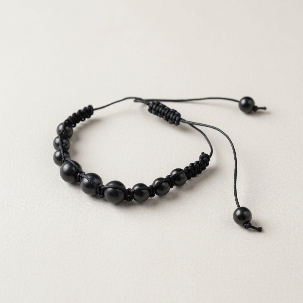 Shungite Shambhala Macramé Bracelet - Adjustable - GroundedKiwi.nzBracelet Bracelet5ganit radiationbracelet
