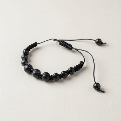 Shungite Shambhala Macramé Bracelet - Adjustable - GroundedKiwi.nzBracelet Bracelet5ganit radiationbracelet