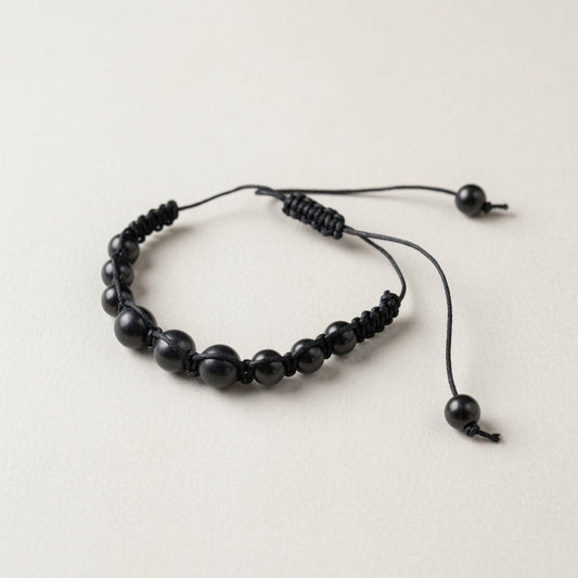 Shungite Shambhala Macramé Bracelet - Adjustable - GroundedKiwi.nzBracelet Bracelet5ganit radiationbracelet