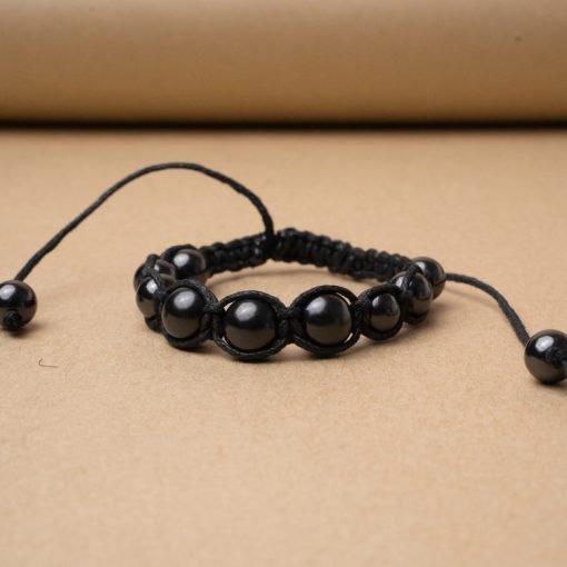 Shungite Shambhala Macramé Bracelet with a Adjustable Cord - GroundedKiwi.nzBracelet Bracelet5ganit radiationbracelet