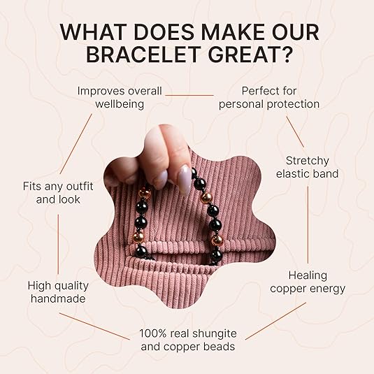 Shungite Stone & Copper Bracelet - GroundedKiwi.nzBracelet Bracelet5ganit radiationbracelet