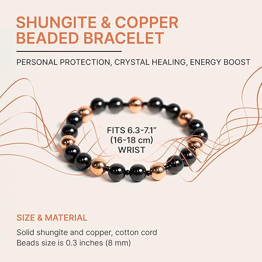 Shungite Stone & Copper Bracelet - GroundedKiwi.nzBracelet Bracelet5ganit radiationbracelet