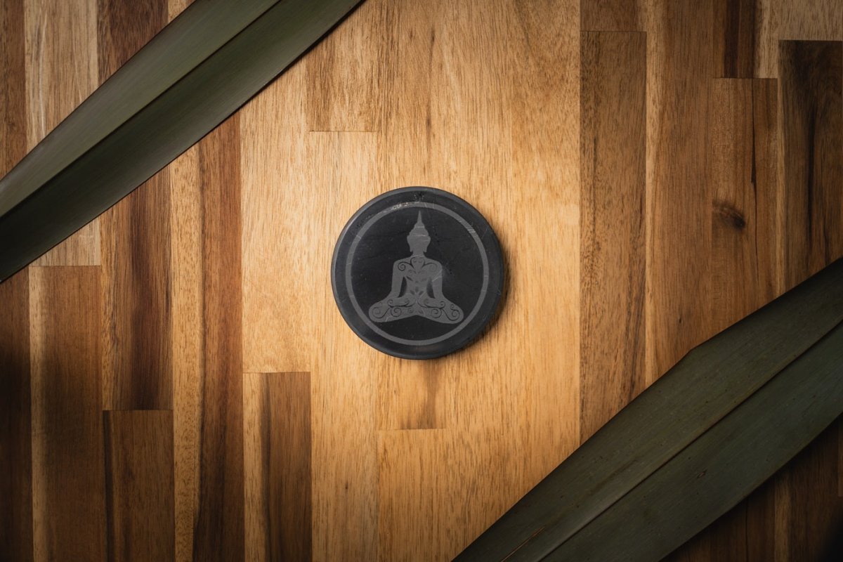 Shungite Stone Glass Stand - Buddha Engraved - GroundedKiwi.nzHome & Garden Home & Garden5ganit radiationcoaster