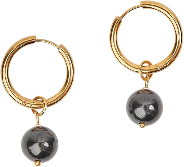 Shungite Stone Hoop Earrings - GroundedKiwi.nzearrings earringsbiobiohackingCrytal