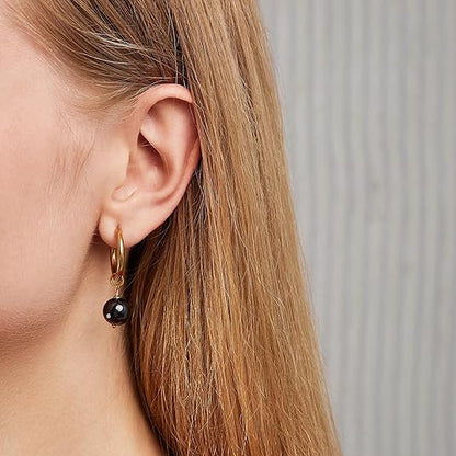 Shungite Stone Hoop Earrings - GroundedKiwi.nzearrings earringsbiobiohackingCrytal