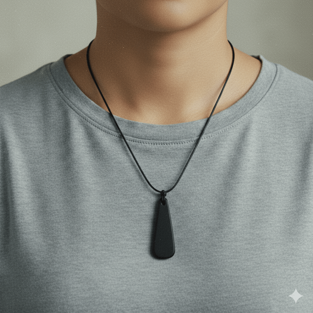 Shungite Stone Pendant - Allure - beauty, fertility, love, unity, and family harmony. - GroundedKiwi.nzNecklace Necklace5ganit radiationbalance