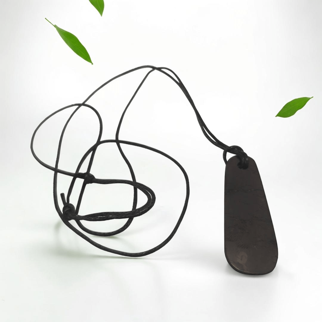 Shungite Stone Pendant - Allure - beauty, fertility, love, unity, and family harmony. - GroundedKiwi.nzNecklace Necklace5ganit radiationbalance
