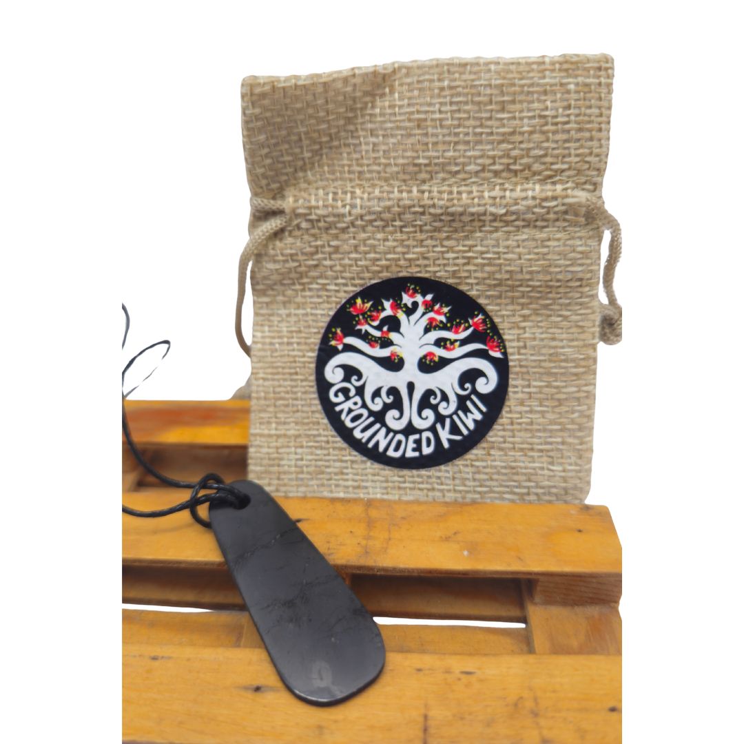 Shungite Stone Pendant - Allure - beauty, fertility, love, unity, and family harmony. - GroundedKiwi.nzNecklace Necklace5ganit radiationbalance