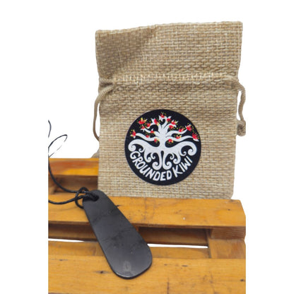 Shungite Stone Pendant - Allure - beauty, fertility, love, unity, and family harmony. - GroundedKiwi.nzNecklace Necklace5ganit radiationbalance