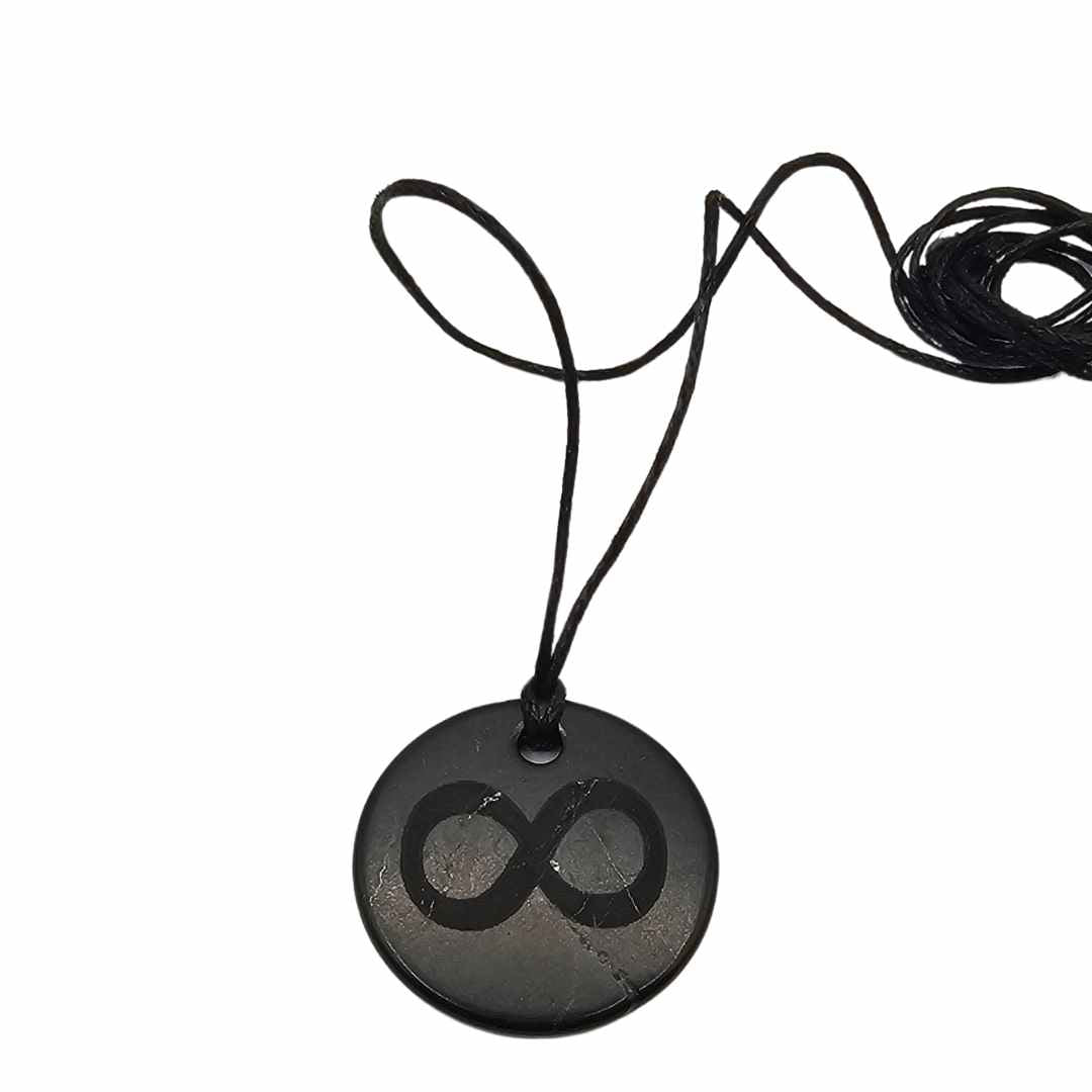 Shungite Stone Pendant - INFINITY Symbol - Infinite Potential - GroundedKiwi.nzNecklace Necklace5ganit radiationbalance
