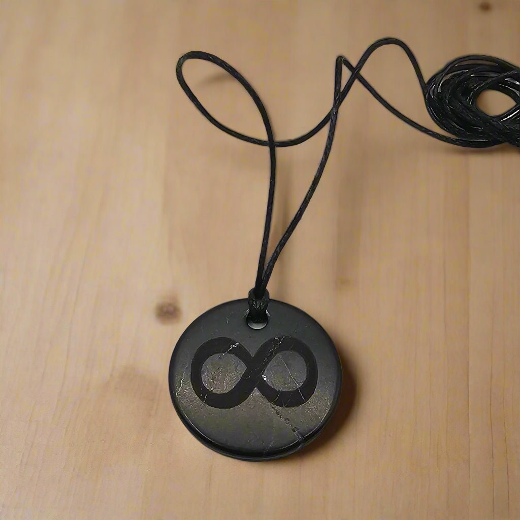 Shungite Stone Pendant - INFINITY Symbol - Infinite Potential - GroundedKiwi.nzNecklace Necklace5ganit radiationbalance