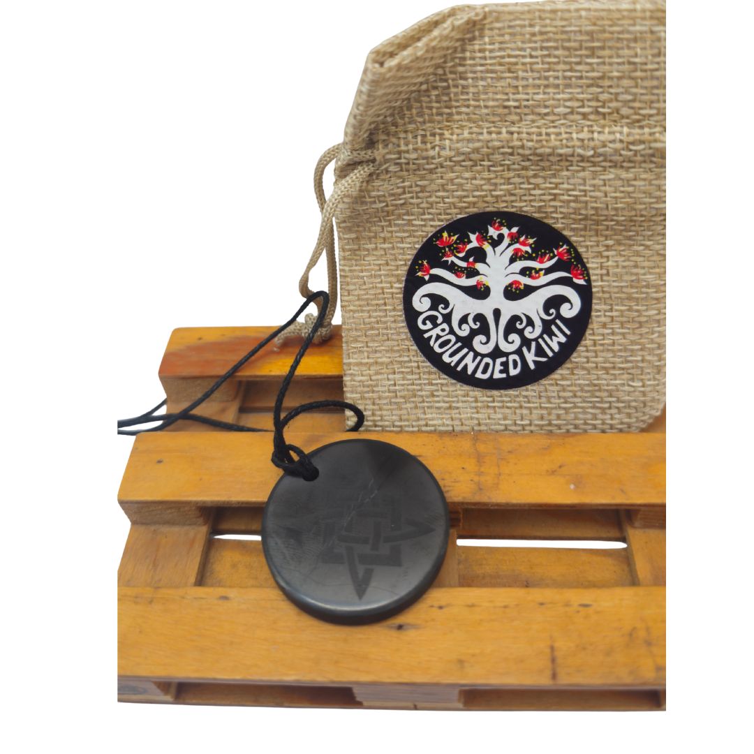 Shungite Stone Pendant - Lada Star - family bond, balance, and safeguarding the home. - GroundedKiwi.nzNecklace Necklace5gallureanit radiation
