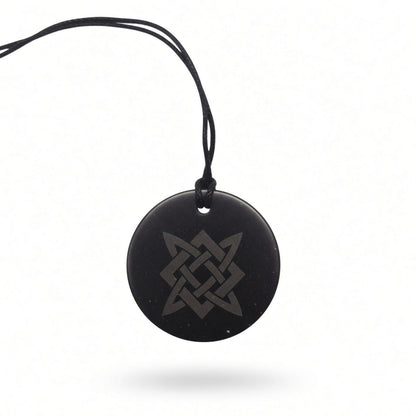 Shungite Stone Pendant - Lada Star -  family bond, balance, and safeguarding the home.