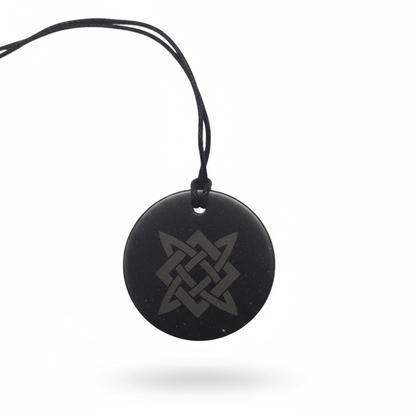 Shungite Stone Pendant - Lada Star - family bond, balance, and safeguarding the home. - GroundedKiwi.nzNecklace Necklace5gallureanit radiation