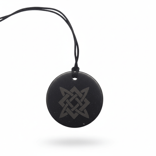 Shungite Stone Pendant - Lada Star - family bond, balance, and safeguarding the home. - GroundedKiwi.nzNecklace Necklace5gallureanit radiation