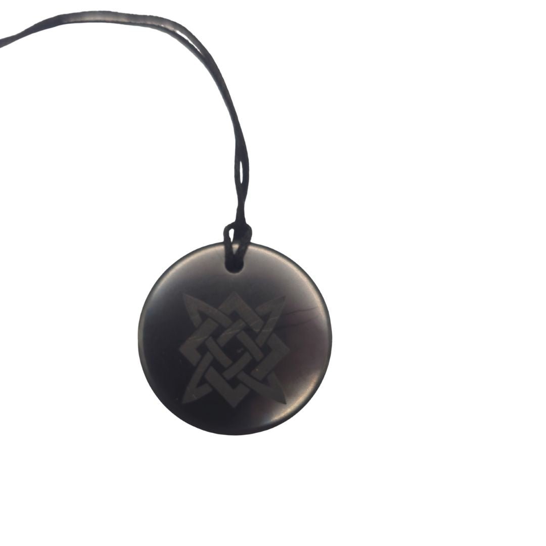Shungite Stone Pendant - Lada Star - family bond, balance, and safeguarding the home. - GroundedKiwi.nzNecklace Necklace5gallureanit radiation