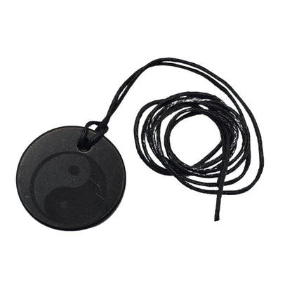 Shungite Stone Pendant - Ying/Yang Symbol - Life in Balance - GroundedKiwi.nzNecklace Necklace5ganit radiationbalance