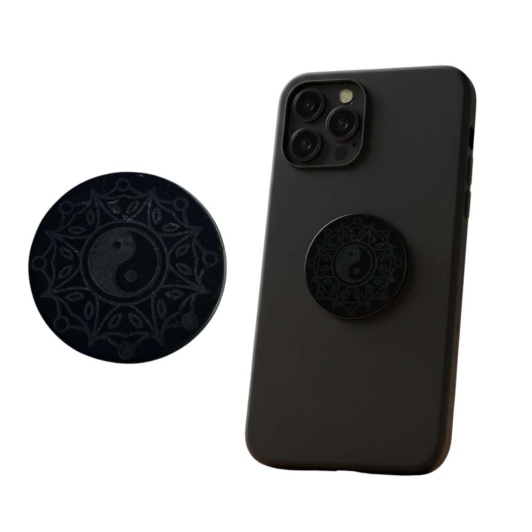 Shungite Stone Phone Sticker - Yin Yang & Sun - GroundedKiwi.nzphone accessories phone accessories5ganit radiationcell