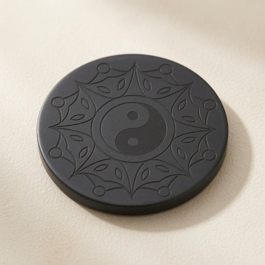 Shungite Stone Phone Sticker - Yin Yang & Sun - GroundedKiwi.nzphone accessories phone accessories5ganit radiationcell