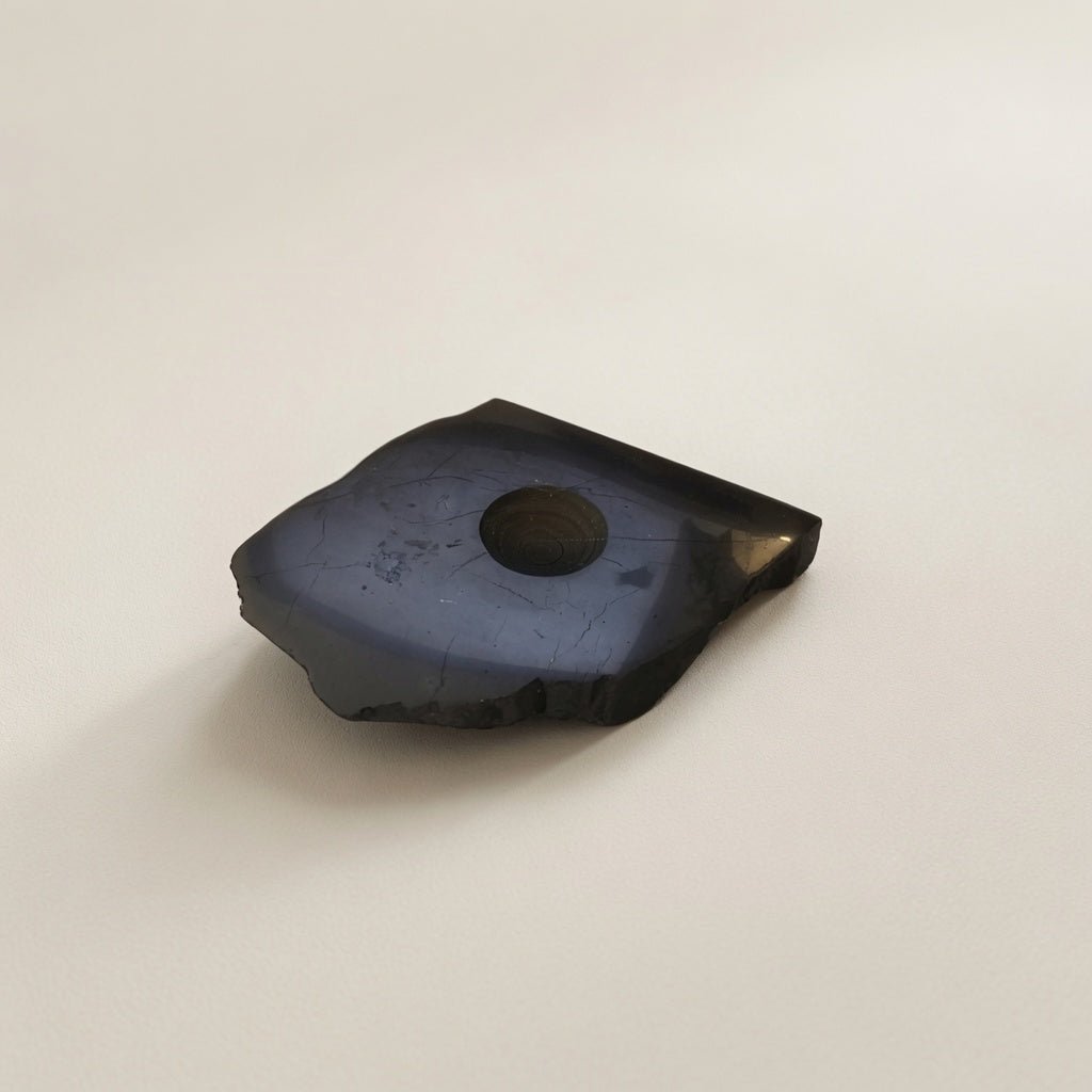 Shungite Stone Stand for Spheres or Shungite Eggs - GroundedKiwi.nz eggplateshungite
