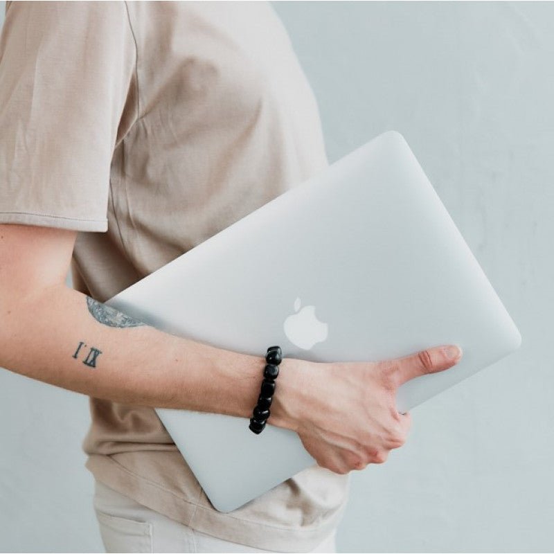 Shungite Tumbled Bead Bracelet: Shield Your Wellbeing in Style - GroundedKiwi.nzBracelet Bracelet5ganit radiationbracelet