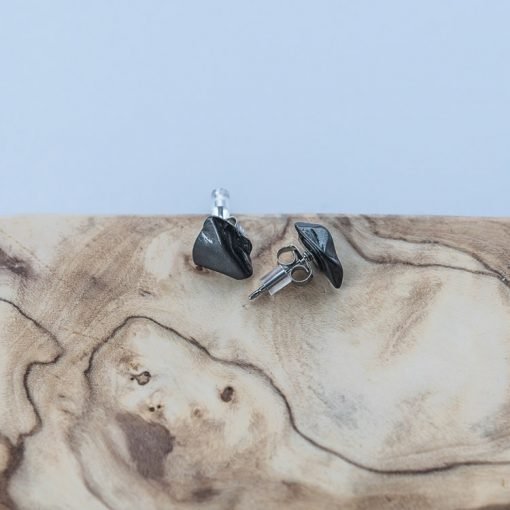 Shungite Tumbled Stone Stud Earrings - GroundedKiwi.nzearrings earringsbeadearringsemf