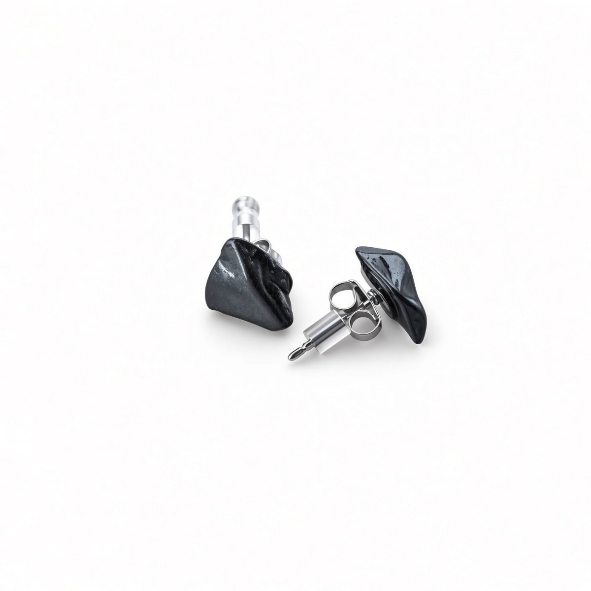 Shungite Tumbled Stone Stud Earrings