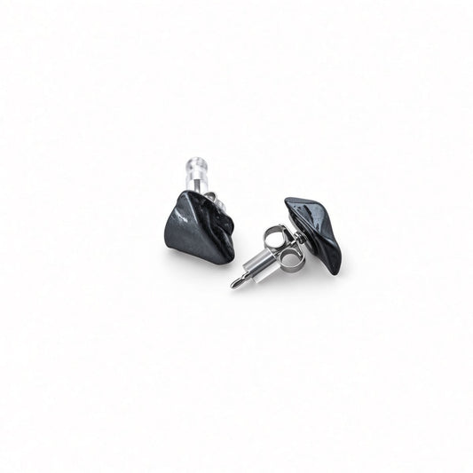 Shungite Tumbled Stone Stud Earrings