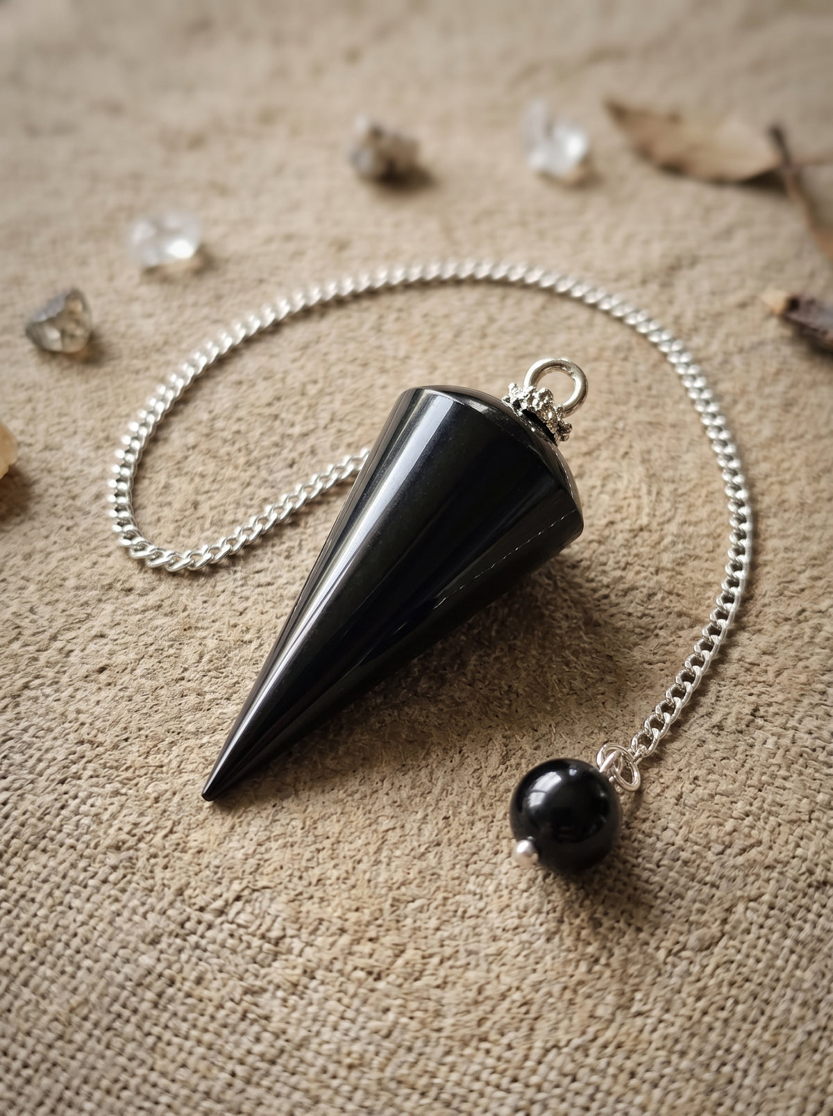 Polished Shungite Crystal Pendulum