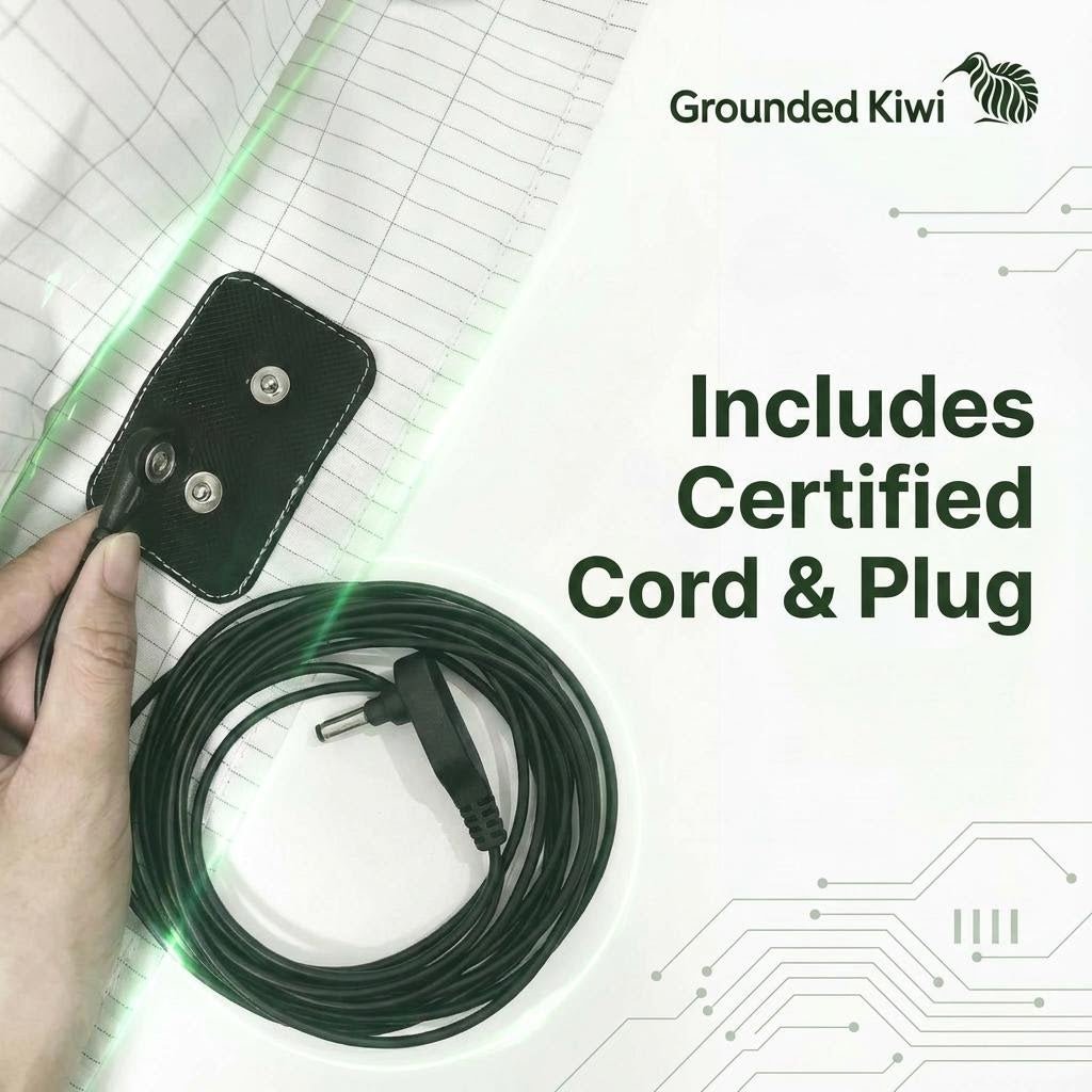 silver fiber fitted earthing sheet with grounding plug and cord