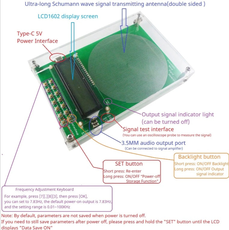 Instructions on how to use the schumann wave generator
