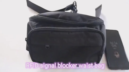 Signal Blocking, Anti-Theft RFID / EMF shielding adjustable travel Bag. Waist Belt. Fanny Pack