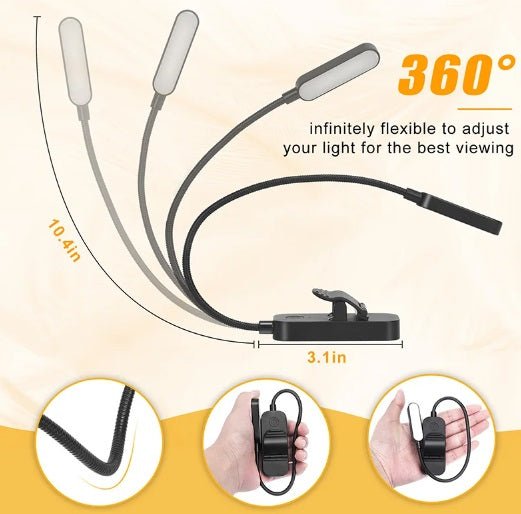 Amber Clip-On Reading Light - Reduce blue light before sleep - GroundedKiwi.nz