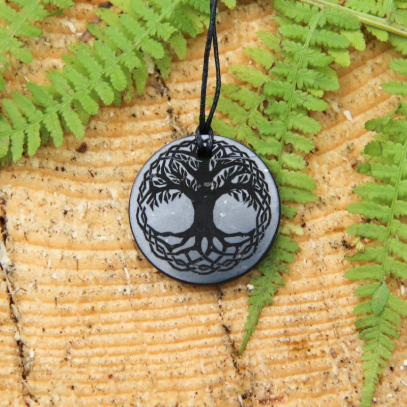 Celtic Shungite pendant Tree of life - Strength & Resilience - GroundedKiwi.nz