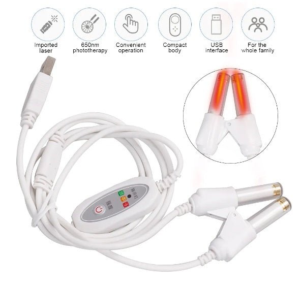 Double Nasal Red Light Therapy - helps with sinusitis, rhinitis, and nasal congestion - GroundedKiwi.nz