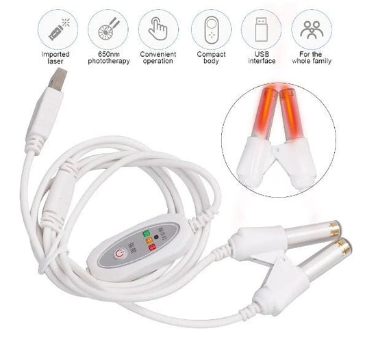 Double Nasal Red Light Therapy - helps with sinusitis, rhinitis, and nasal congestion - GroundedKiwi.nz