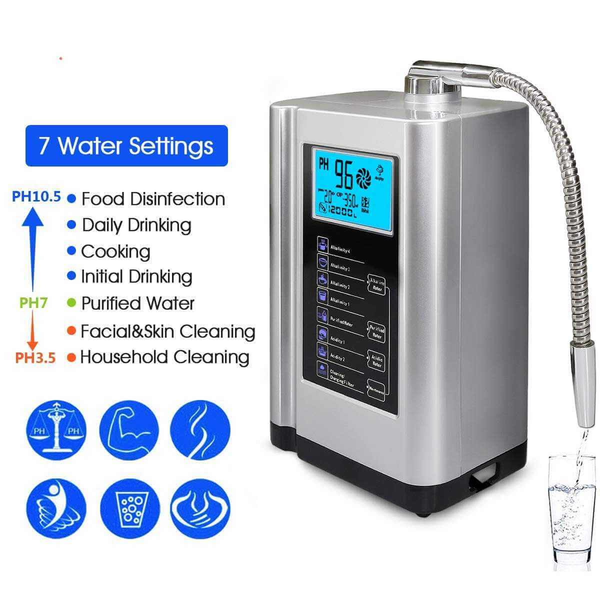 EHM VITA 7 Platinum - Advanced 7-Plate Alkaline Water Ionizer - GroundedKiwi.nzWater purifier Water purifieralkalinealkaline water kangen waterdrinking