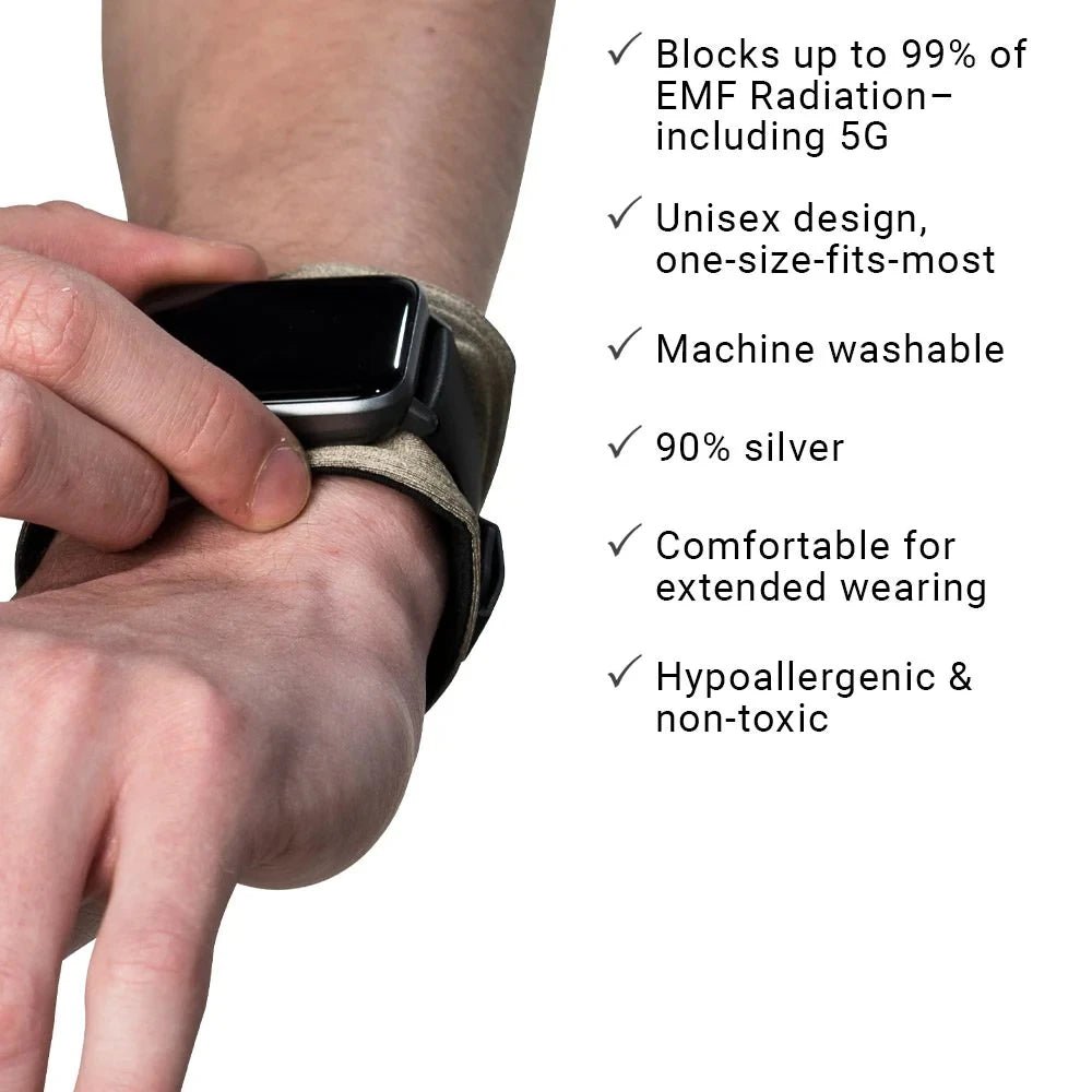 EMF Anti-radiation Wrist Band Reduces 99% radiation - Small size only - GroundedKiwi.nz 5gbandemf