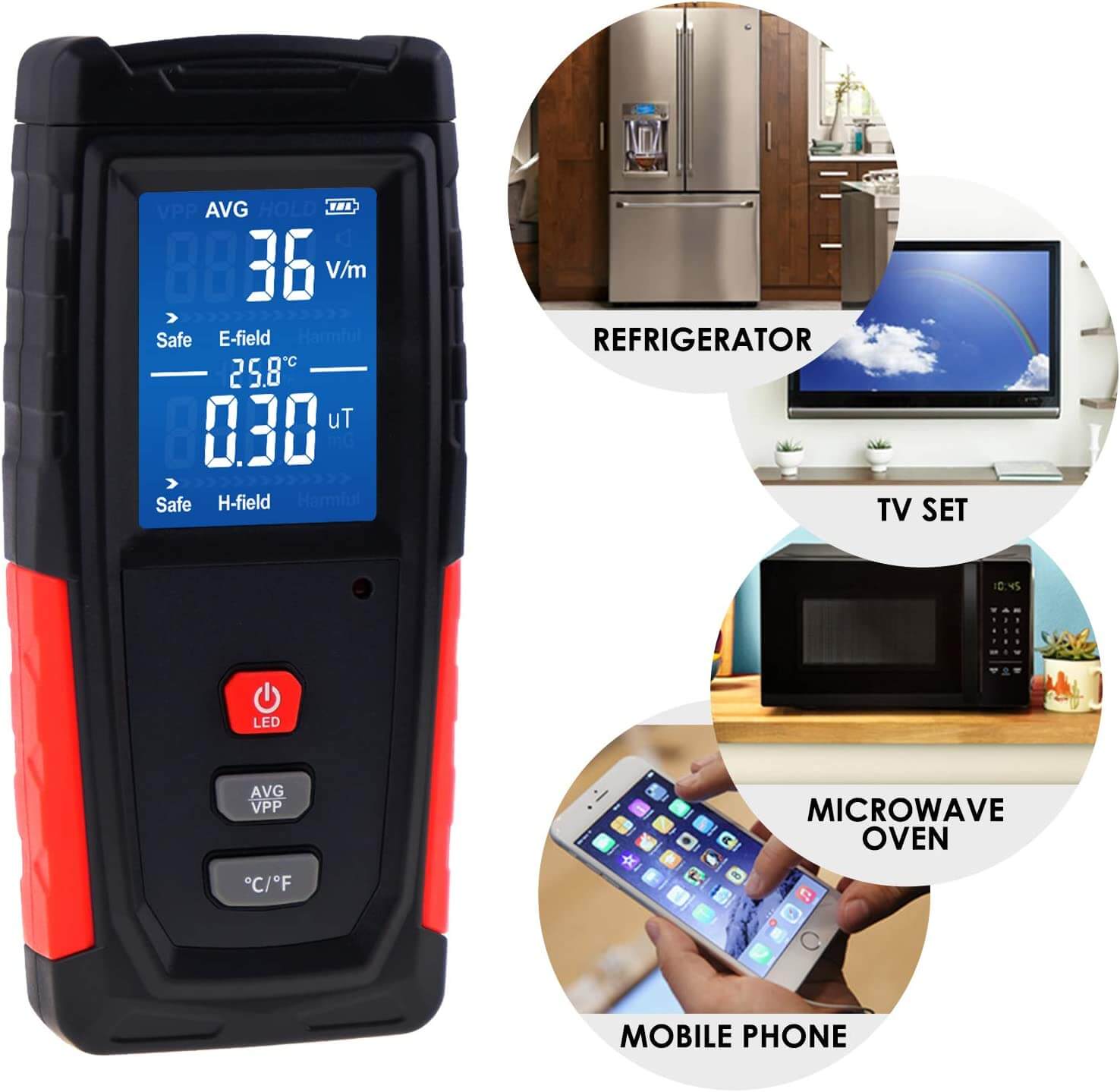 EMF Household Tester - Electromagnetic Field Radiation Detector Tester - GroundedKiwi.nzElectrical Testing Tools Electrical Testing Toolsemfhousehousehold